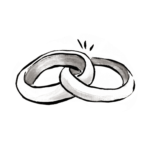 Desenho de alianças.